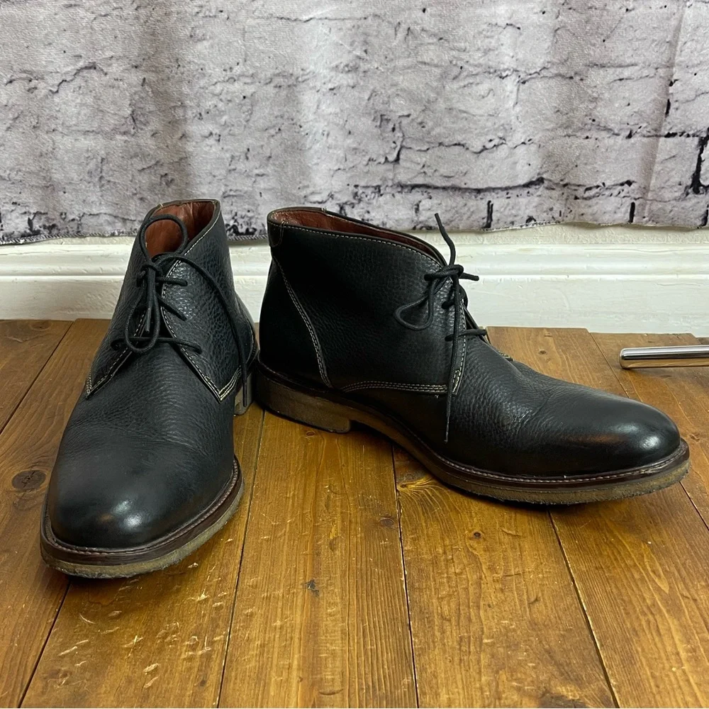 Johnston and Murphy black leather lace up boots Mens size 10